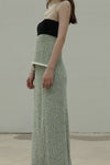 SWAYING/KNIT rear slit straight skirt SW211XZ28